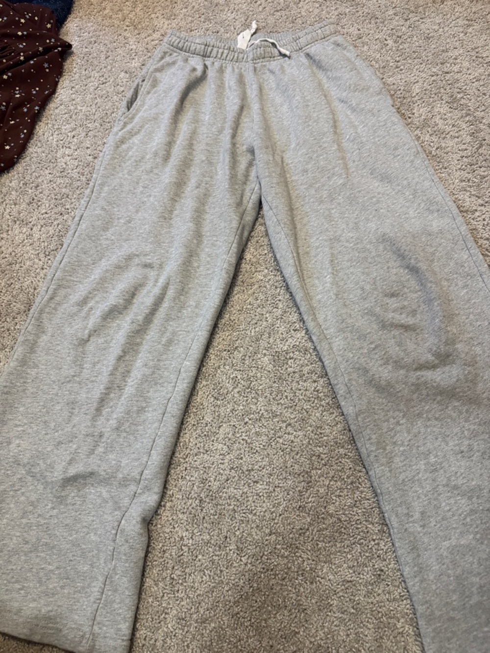 Brandy Melville Light Gray Wide-Leg Sweatpants